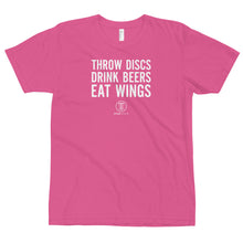 Load image into Gallery viewer, Throw Discs, Drink Beers, Eat Wings Disc Golf Shirt